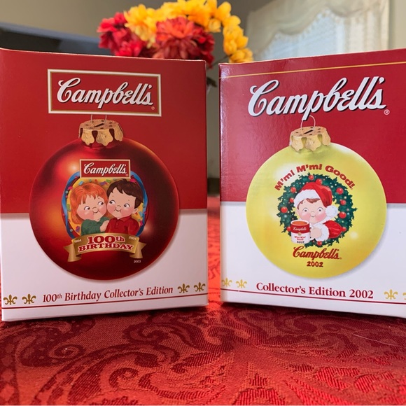 2- Campbell’s Soup Ornaments in box